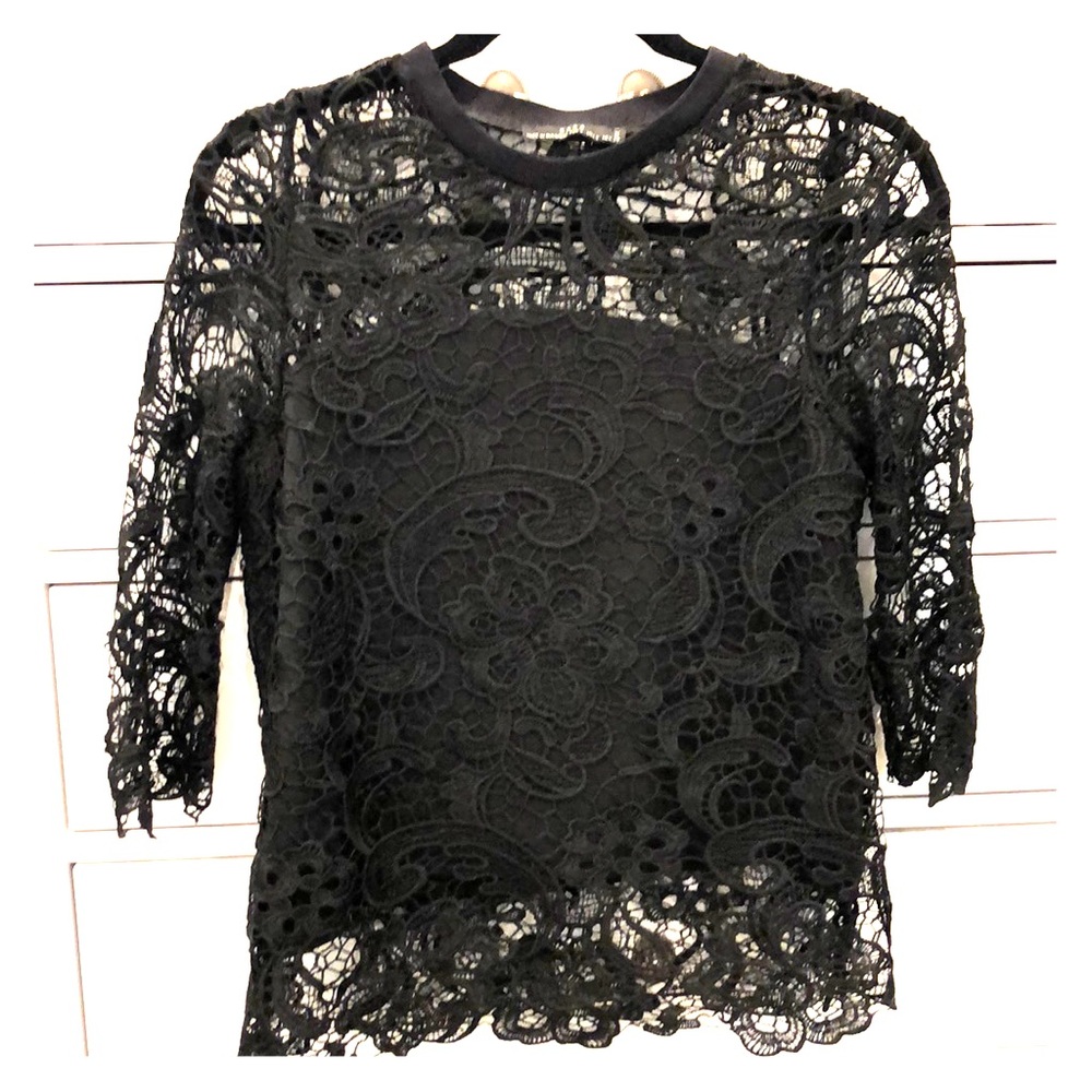 Zara Black Lace Blouse